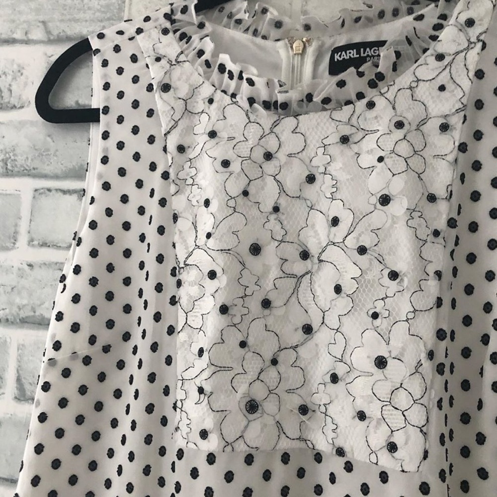 Karl Lagerfeld white and black polka dot dress - Picture 4 of 4